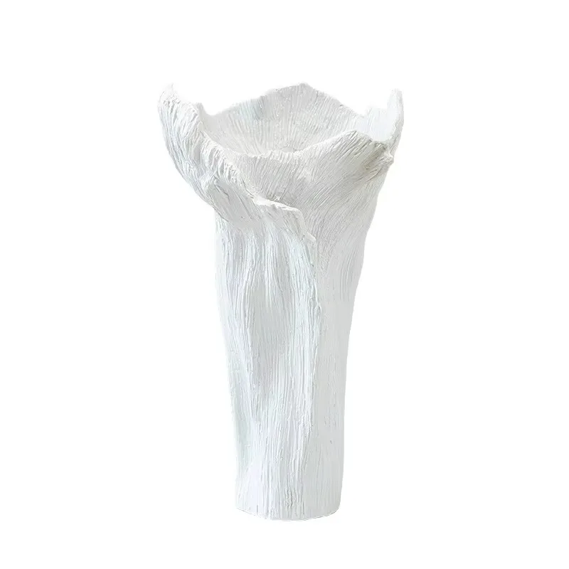 

Art Deco White Ceramic Vase Creative Large Diameter Living Room Flower Arrangement Flower Dining Table Decoration High-end