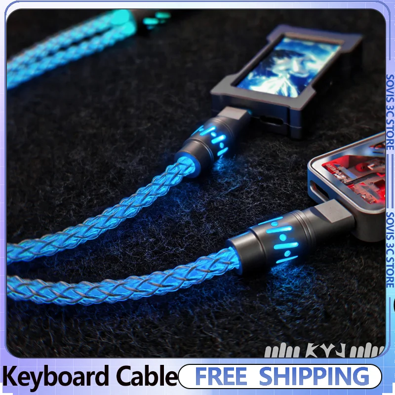 Customized Aviation Connector Cables Dual 8K Backlit monolithic copper mechanical keyboard game data cable Keyboard accessory