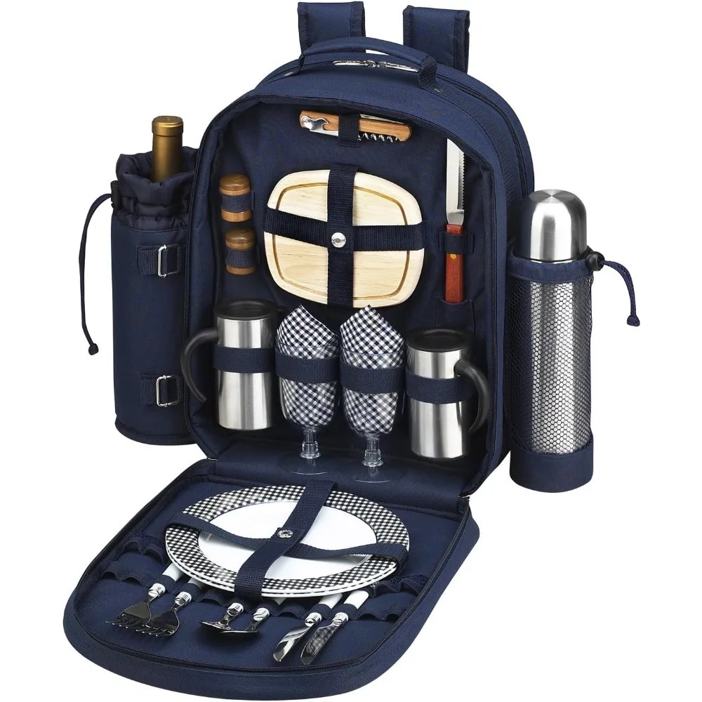 

Equipped 2 Person Picnic Backpack with Coffee Service, Cooler & Insulated Wine Holder