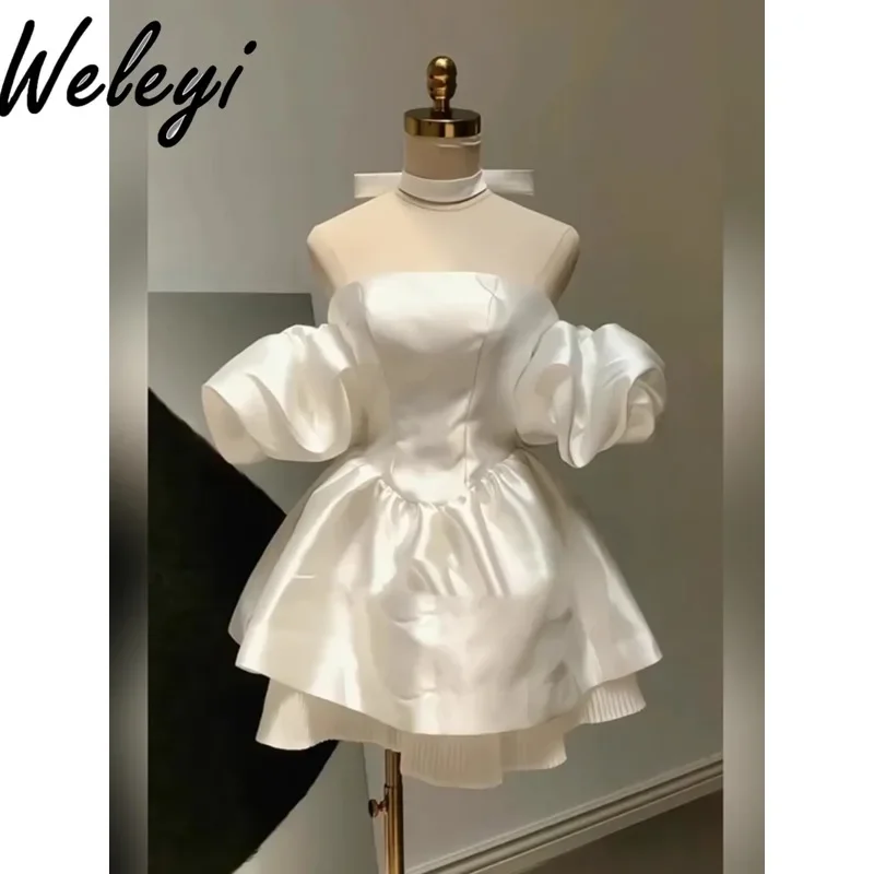 Ropa Mujer Birthday Dress Kawaii Y2k Streetwear 2024 Summer New Clothes Fashion High End Exquisite White Bra Princess Pettiskirt