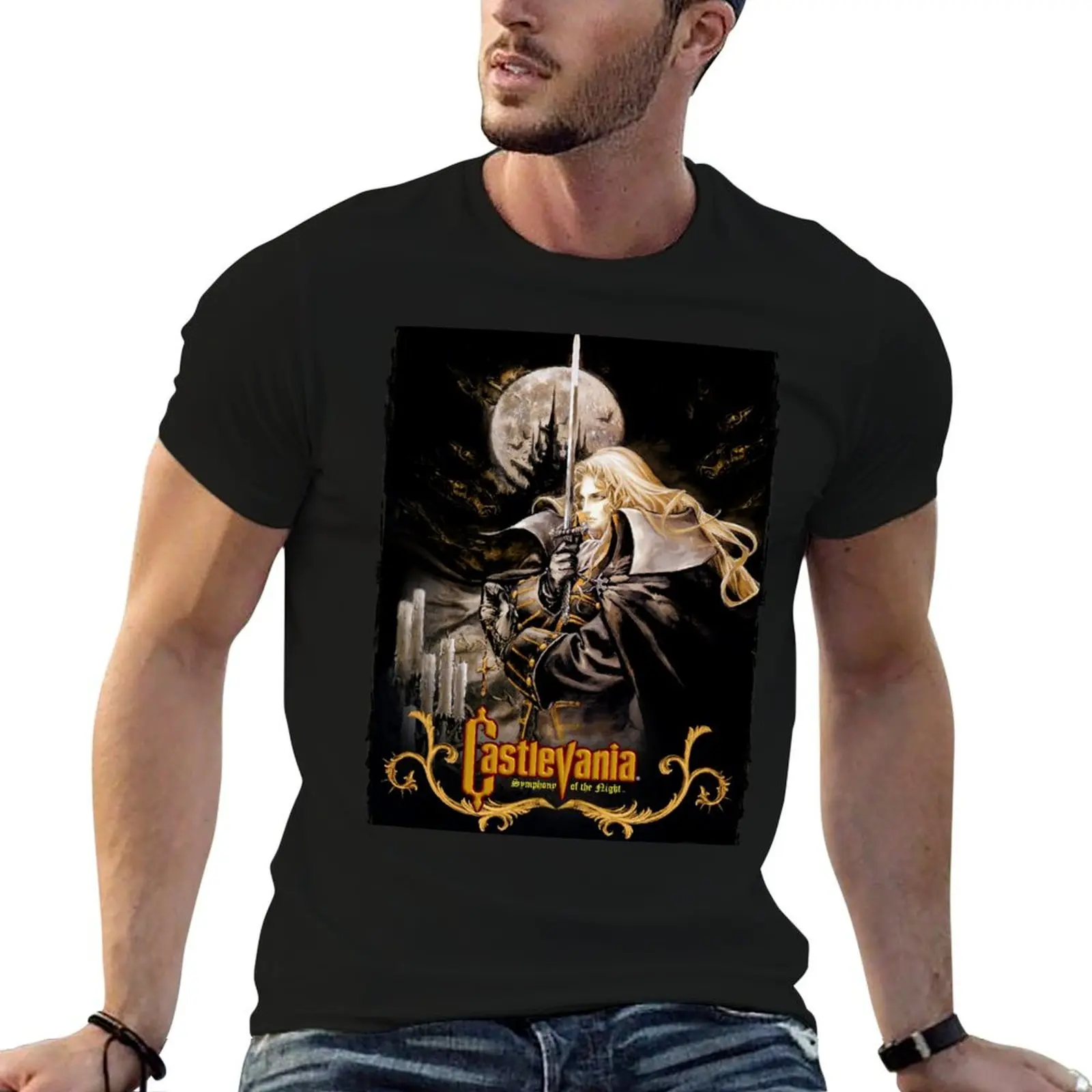 

shirt t Alucard 100% cotton luxury Castlevania T-Shirt man t shirts man