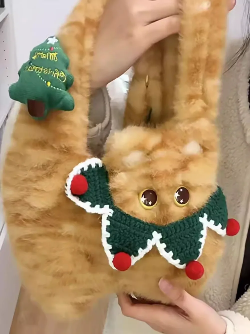 

Furry Cat Crossbady Bag Cartoon Soft Sac Femme Sweet Cute Kawaii Bolsos Mujer Portable Cartoon Bags for Woman Beautiful Bolso