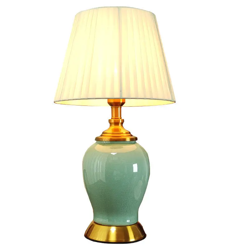 

Chinese ceramic desk lamp bedroom bedside lamp American simple retro high PC and console games