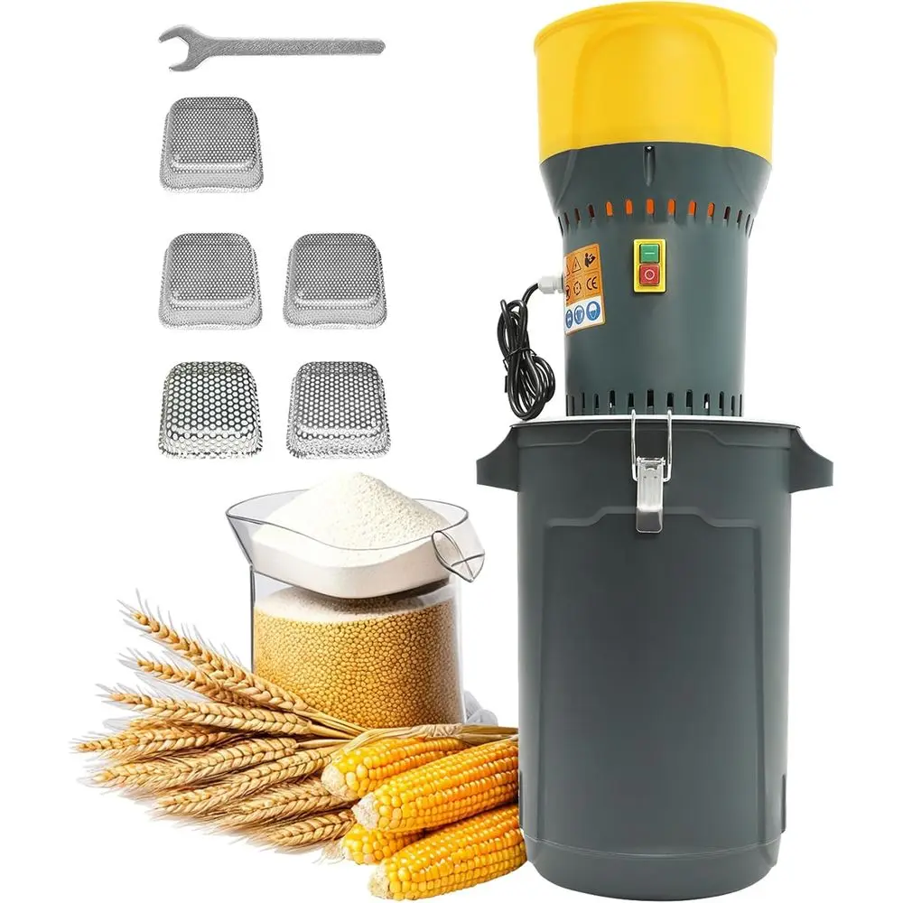 

arm Grain Mill Grinder with 5 ilter Mesh Adjustable, Electric eed Grain Grinder, or Wheat, Corn, Spice, Animal eed & Home Millin