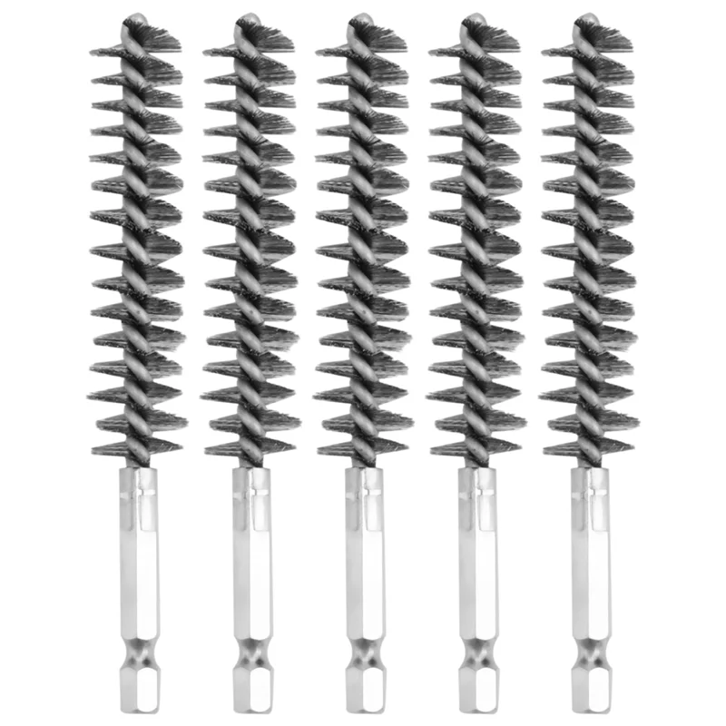 Stainless Steel Bore Brush Wire Brush for Power Drill Cleaning Wire Brush Stainless Steel Brush with Hex Shank Handle