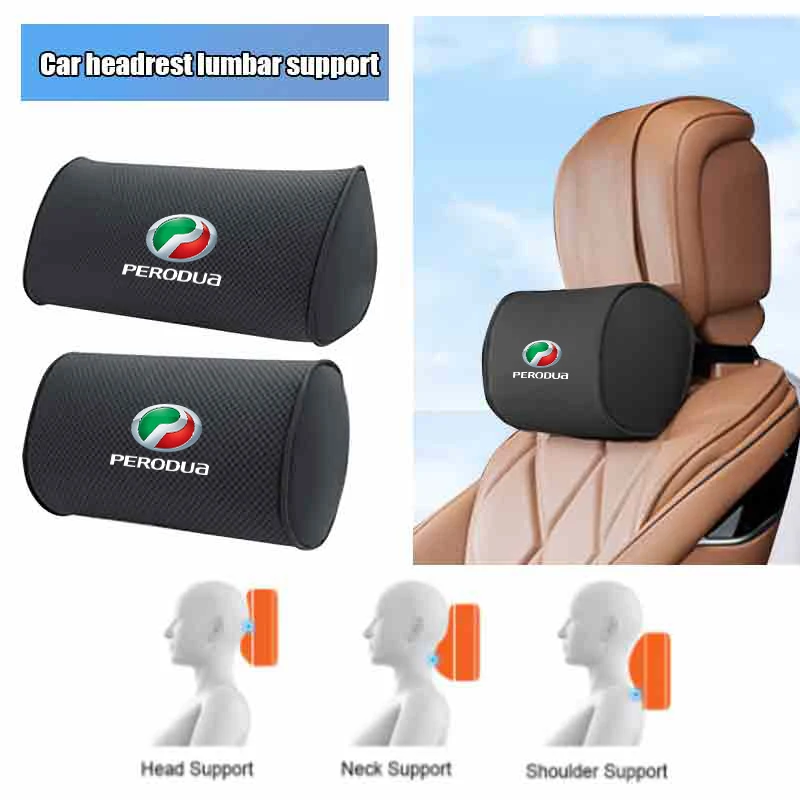 Appui-tête de voiture en mousse à mémoire de forme, coussin lombaire, oreiller de cou de voiture pour Perodua Myvi Axia Alza Kancil Rusa Kembara Ken