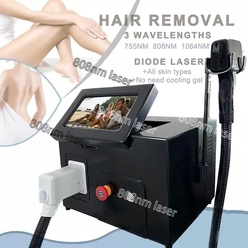 808nm Diode Laser Hair Removal Machine 3500w Depilation Equipment Three Wavelengths Ice Titanium Device Professional  For Salon