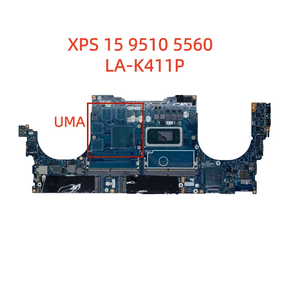 LA-K411P For Dell Precision 5560 XPS 15 9510 Laptop Motherboard W