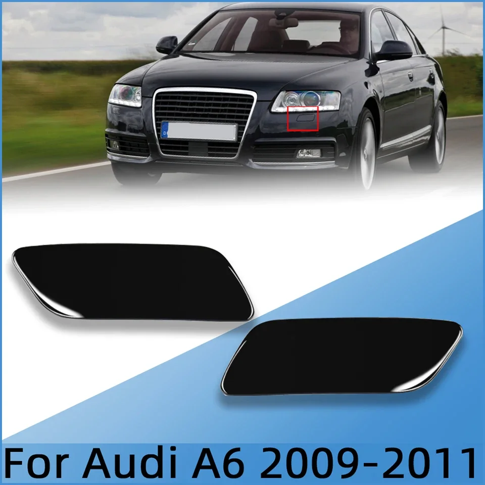 For Audi A6 2009 2010 2011 Front Bumper Headlight Washer Nozzle Cover Shell Lid Cap 4F0955275 4F0955276 Painted