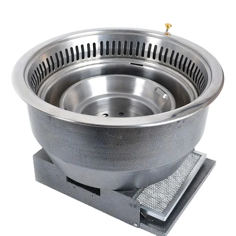 Factory Price Korean Barbecue Restaurant Smokeless Equipment Round Shape Charcoal BBQ Grills