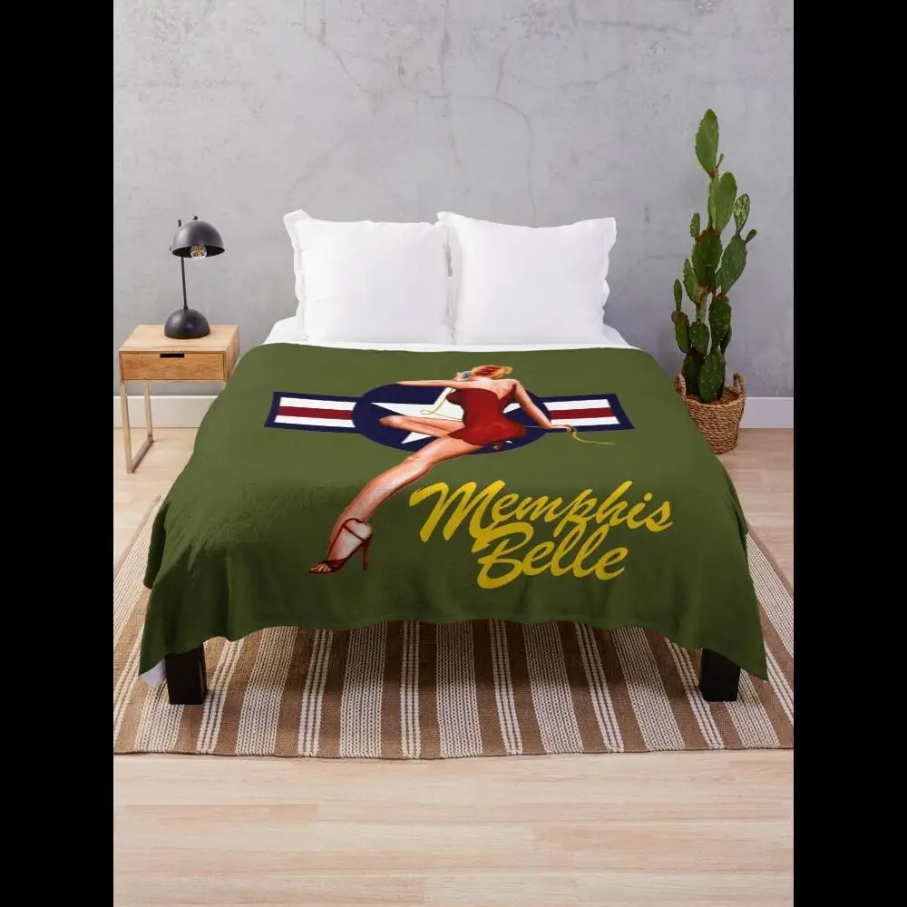 

The Memphis Belle Throw Blanket Soft Cozy Plaid Design for Living Room Couch Decor Home Textiles Collection