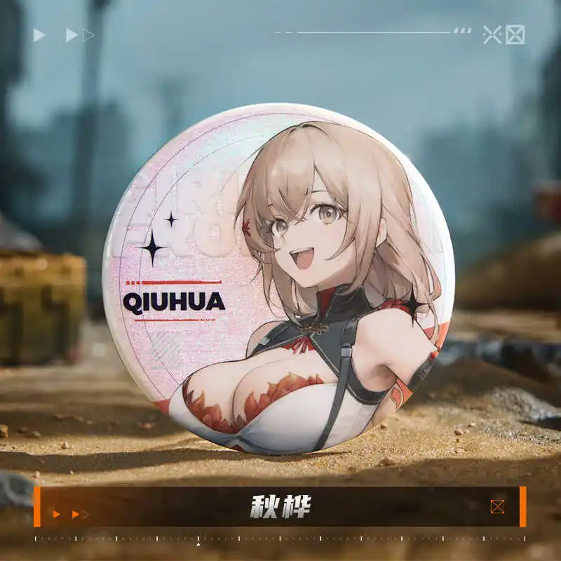 Official GIRLS' Frontline 2:EX Exilium Leva Klukai Qiuhua Makiatto Badge Button Brooch Pins Accessories Anime Figure view 5