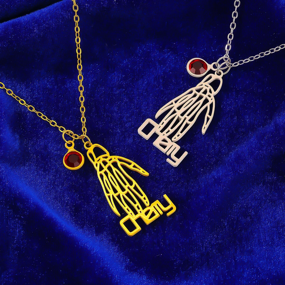 

Ажурное ожерелье из нержавеющей стали с ладонью на заказ, женское модное ожерелье с подвеской, подарок на день рождения