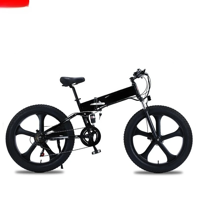 26 inch adult mountain assist folding bicycle 1000w rough wheel snow tire