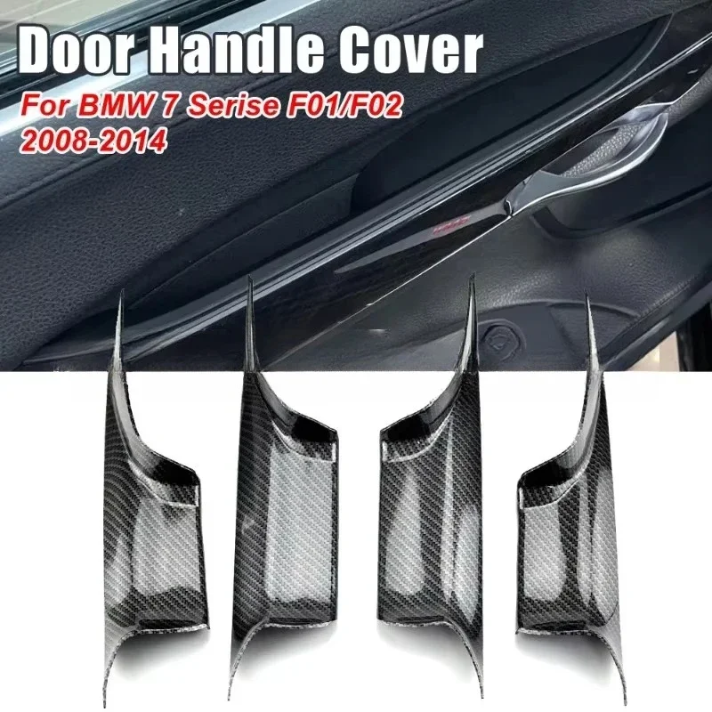 Carbon Fibre Left/Right Side Door Interior Handle Pull Carrier Cover 51429151212 51419115501 FOR 2008-2015 BMW 7 Series F01/F02