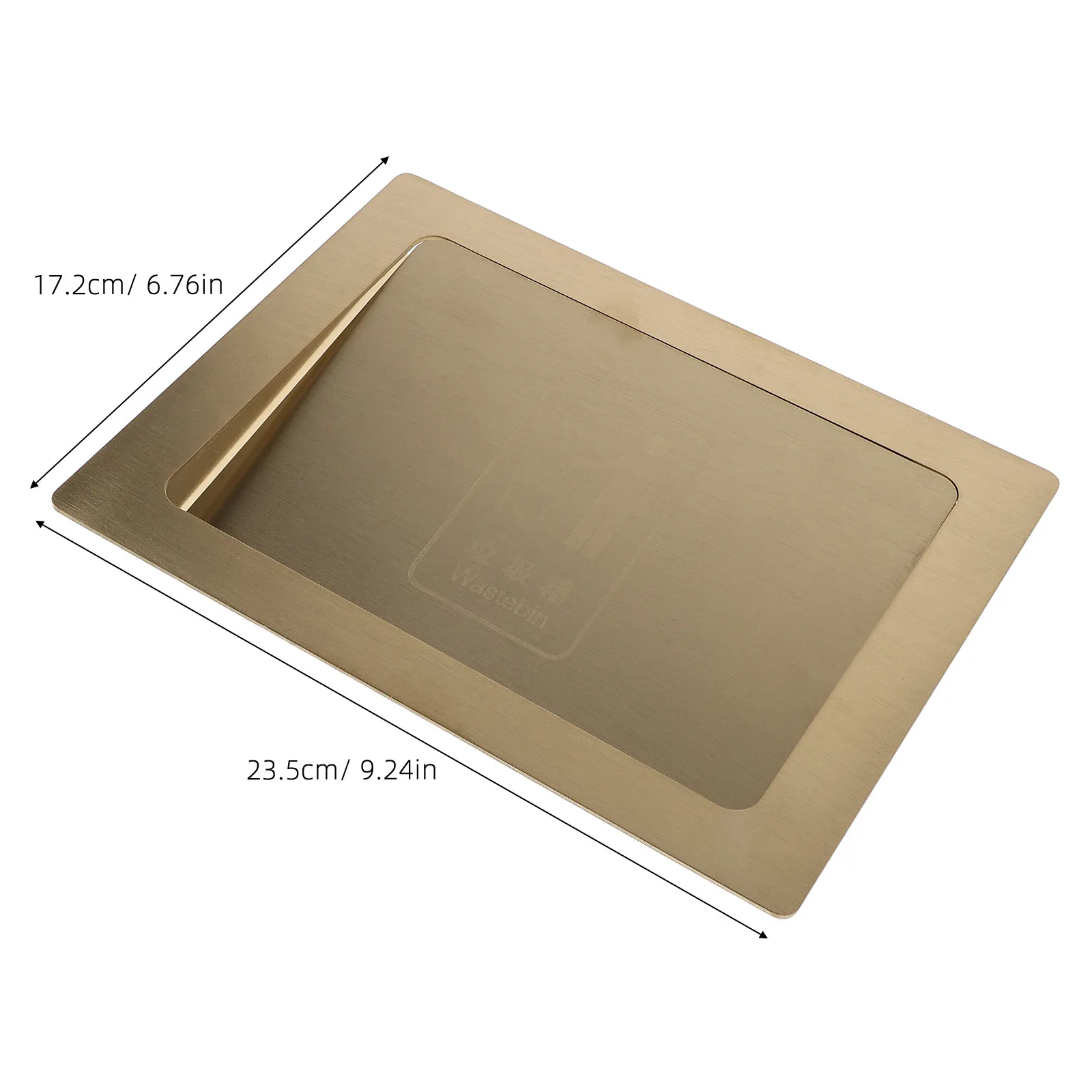 

Embedded Kitchen Trash Can Lid Stainless Steel Recessed Garbage Bin Cover Flush Waste Side Opening Chute Door Cabinet