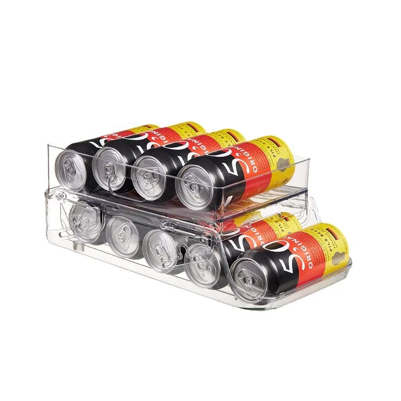 

storage box, refrigerator double-layer automatic roll-off, storage rack, beer, cola, soda, large capacity, beverage rack