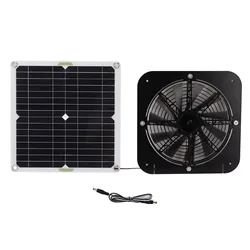 13.5 Inch Solar Powered Fan 100W Round Effective Cooling Solar Panel Fan Kit For Greenhouse Chicken Coop Dog Kennel