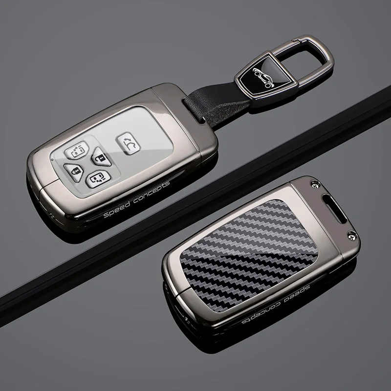 Zinc Alloy Leather Car Key Case Cover For Toyota Alphard Vellfire Previa Estima Isis Noah Voxy Shell Fob Protector Accessories