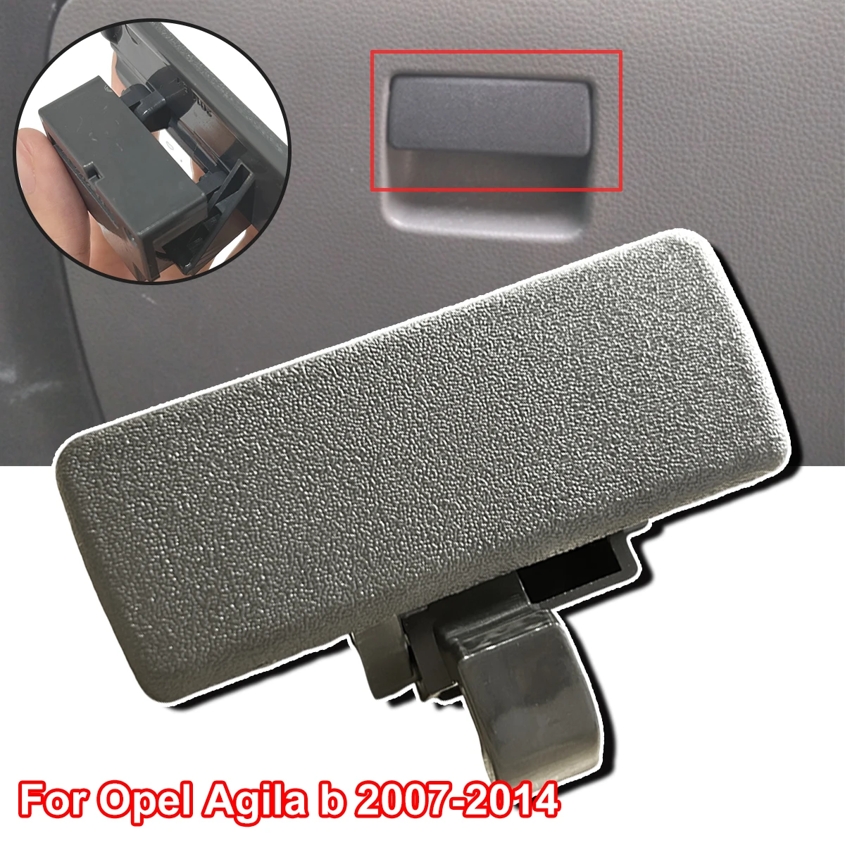 For Opel Agila b 2007 - 2014 Glove Box Lid Cover Lock Handle Clip Assembly Gray Replacement Parts 7343063J02P4Z 7343063J02V6N