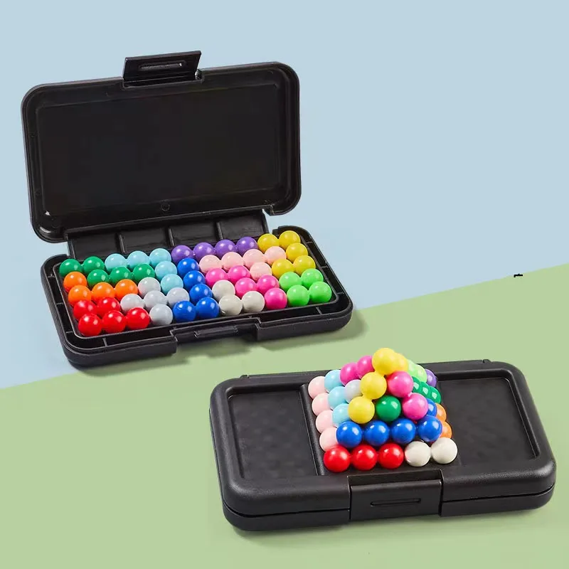 Smart IQ Puzzle Ball Game with Portable Storage Case, Multi-Color Beads Logic Brain Teaser Puzzle Toy.