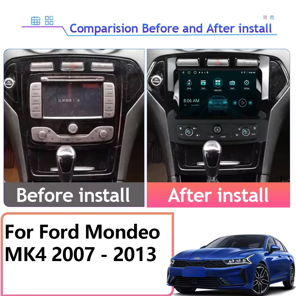 Autostereo For Ford Mondeo MK4 2007-2014 Car Multimedia Video Player GPS Navigation Radio Android 13 Auto Carplay Stereo Head 5G