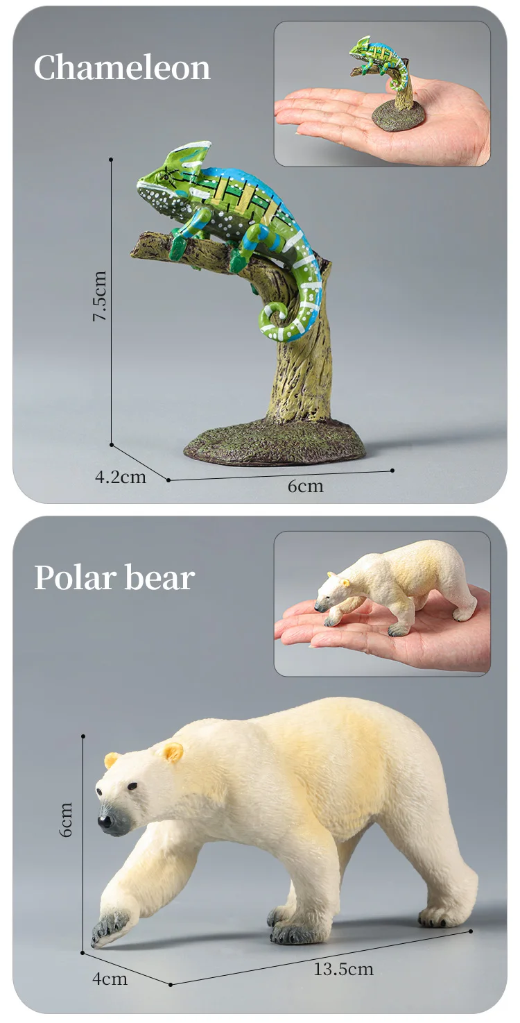 Montessori Wildtiere Modell Spielzeug Set – Löwe Elefant Antilope Actionfiguren Miniatur Zoo Figuren Pädagogisches Geschenk für Kinder – Detail 23