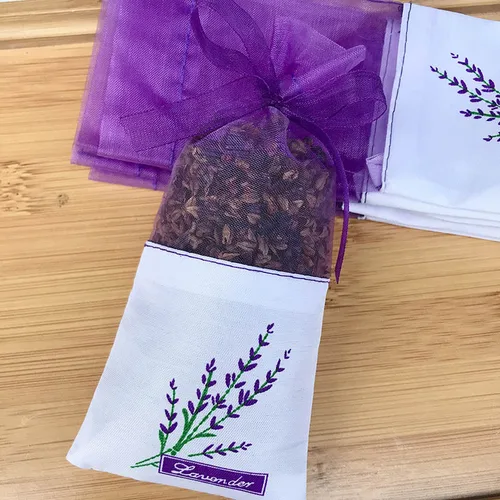 Imagen 2 del producto 100 Uds. Bolsa de bolsitas vacías con estampado de flores, bolsita de fragancia de lavanda, bolso, bolsa de almacenamiento de fragancia de lavanda, embalaje de recuerdo