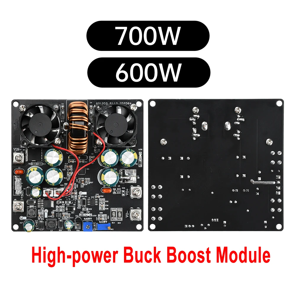 600W 700W High-power Buck Boost Module DC 7-70V 20A Dual Fan Cooling 6 MOS High Performance Synchronous Rectification