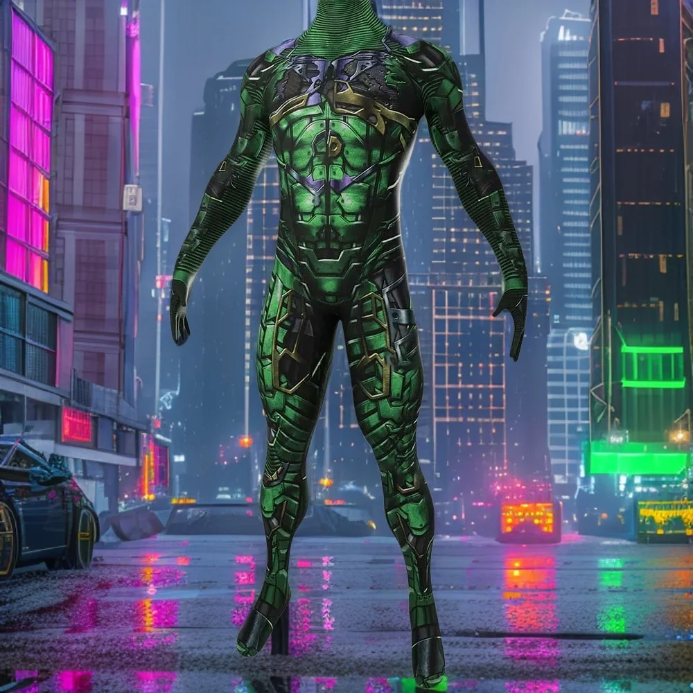 

Halloween Adult Green Goblin V2 Cosplay Costumes Male Zentai 3D Print Bodysuit Party Jumpsuits-1