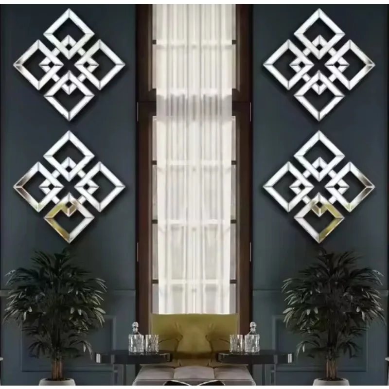 40x40cm S4 European-Style Retro Decorative Mirror Porch Corridor Restaurant Combination Background Wall Hanging