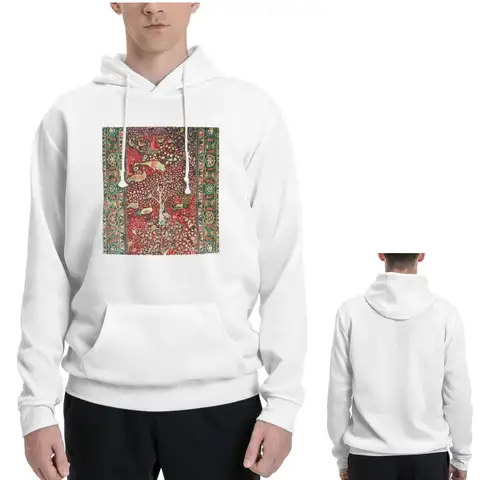 เสื้อฮู้ดลายพรมเปอร์เซียโบราณ ลายดอกไม้ ต้นไม้ นก สำหรับผู้ชายและผู้หญิง เสื้อสเวตเชิ้ตแขนยาวสไตล์ฮาราจูกุ เหมาะสำหรับฤดูใบไม้ร่วงและฤดูหนาว