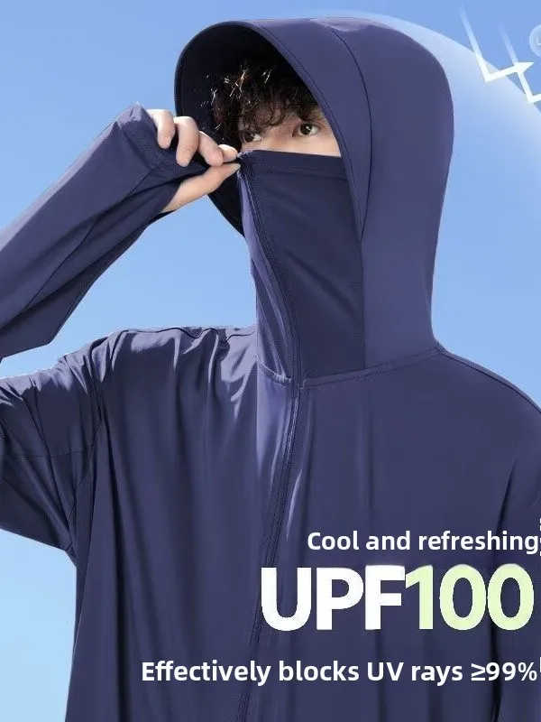 Summer Women Outdoor Fishing Sun Protection Clothing Loose Ice Silk UV Protection Large Size Breathable Casual Style Hooded Coat