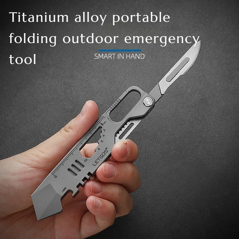 

High Quality TC4 Titanium Alloy Folding EDC Tool Outdoor Portable Camping Emergency Crowbar Multi-functional Equipment