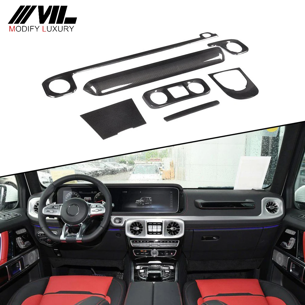 

Для Mercedes-Benz G-Class универсальная внутренняя крышка приборной панели из углеродного волокна, украшение 2019,