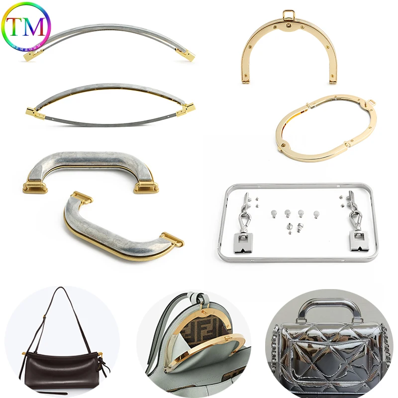 1/5/10PCS Metal Handle Frame kiss lock buckle Purse Frame Metal Bag Handles for Leather Craft Women Bag Handbag DIY Accessories