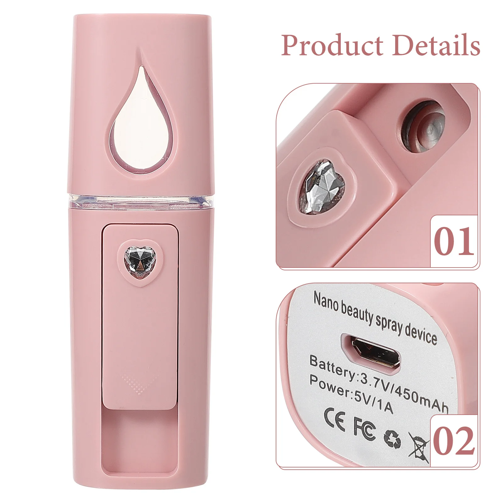 جهاز بخار الوجه الصغير المحمول 20 مللي بخاخ رذاذ محمول لصالون الاستخدام المنزلي ترطيب البشرة الوجه مستر بخاخ الوجه الصغير
