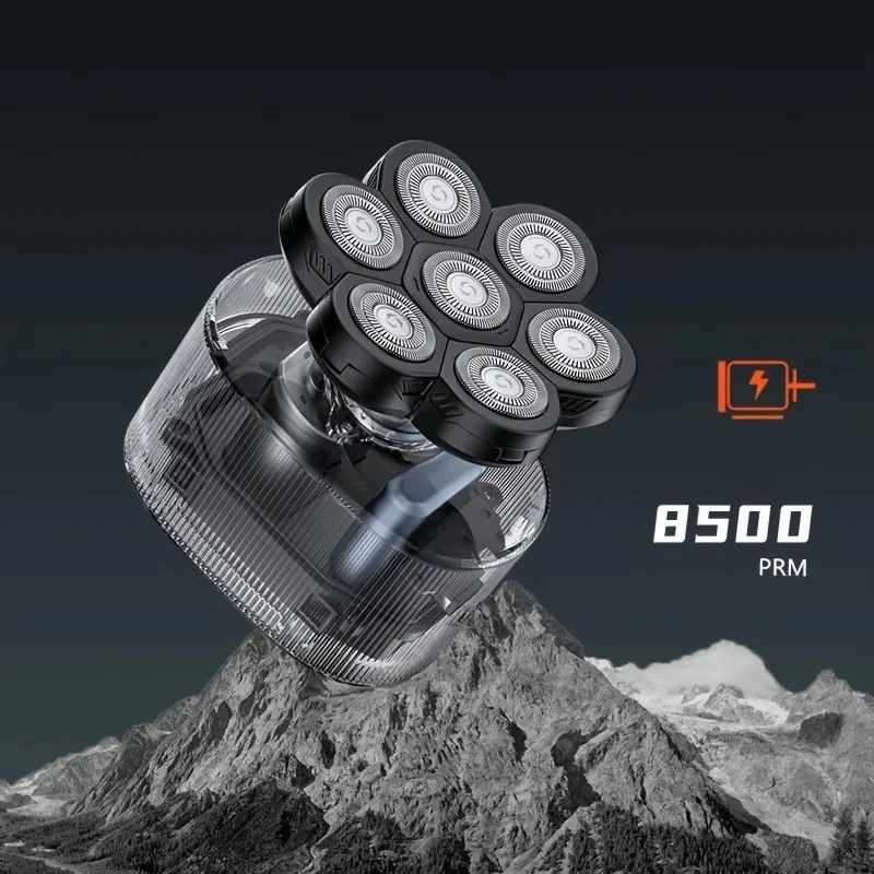 Unicórnio novo ipx6 à prova dwaterproof água seis em um barbeador elétrico 7d sem fio recarregável careca barbeador barba beleza conjunto de limpeza profunda
