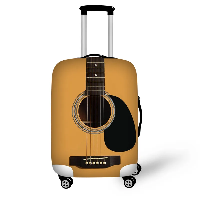 Designer Guitar Music Notes Luggage Protective Dust Covers Stretchable 18-32 Travel Suitcase Covers Foldable Travel Accessories