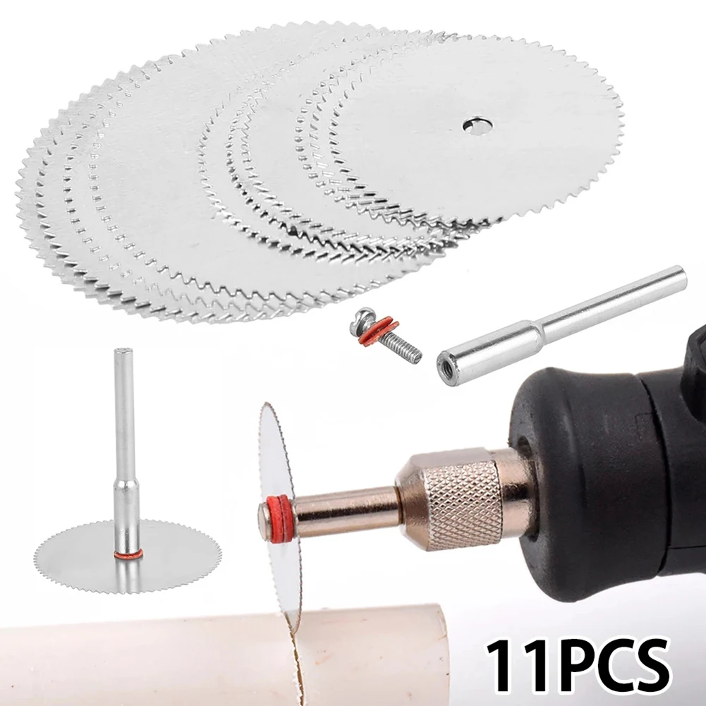 

11pcs Wood Saw Blade Disc With Rod Rotary Cutting Tool 22mm/25mm/32mm Grinding Wheel Rotary Circular Saw Blade