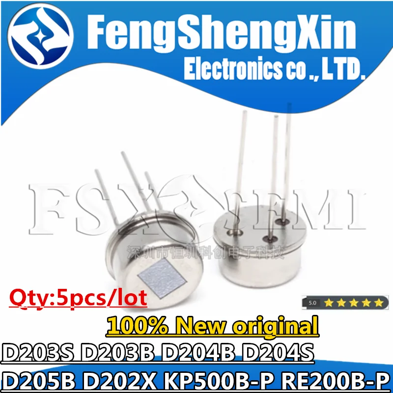 5pcs D203 D203S D203B D204B D204S D205B D202X KP500B-P RE200B-P KP500B RE200B PIR Infrared Radial Sensor TO-5 KP500 RE200