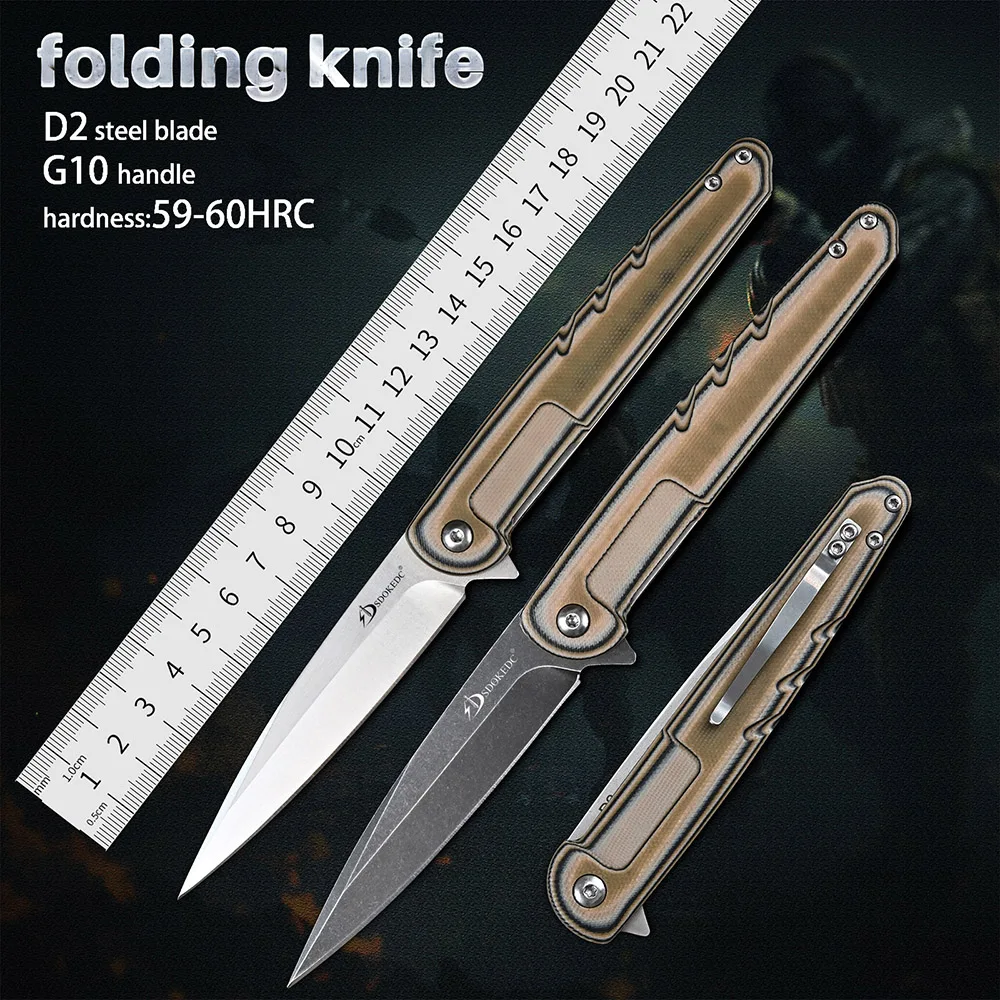 

D2 Steel Self Defense Utility EDC Knives Camping Outdoor Hand Tool Hunting Survival Pocket Folding Knife Tactical