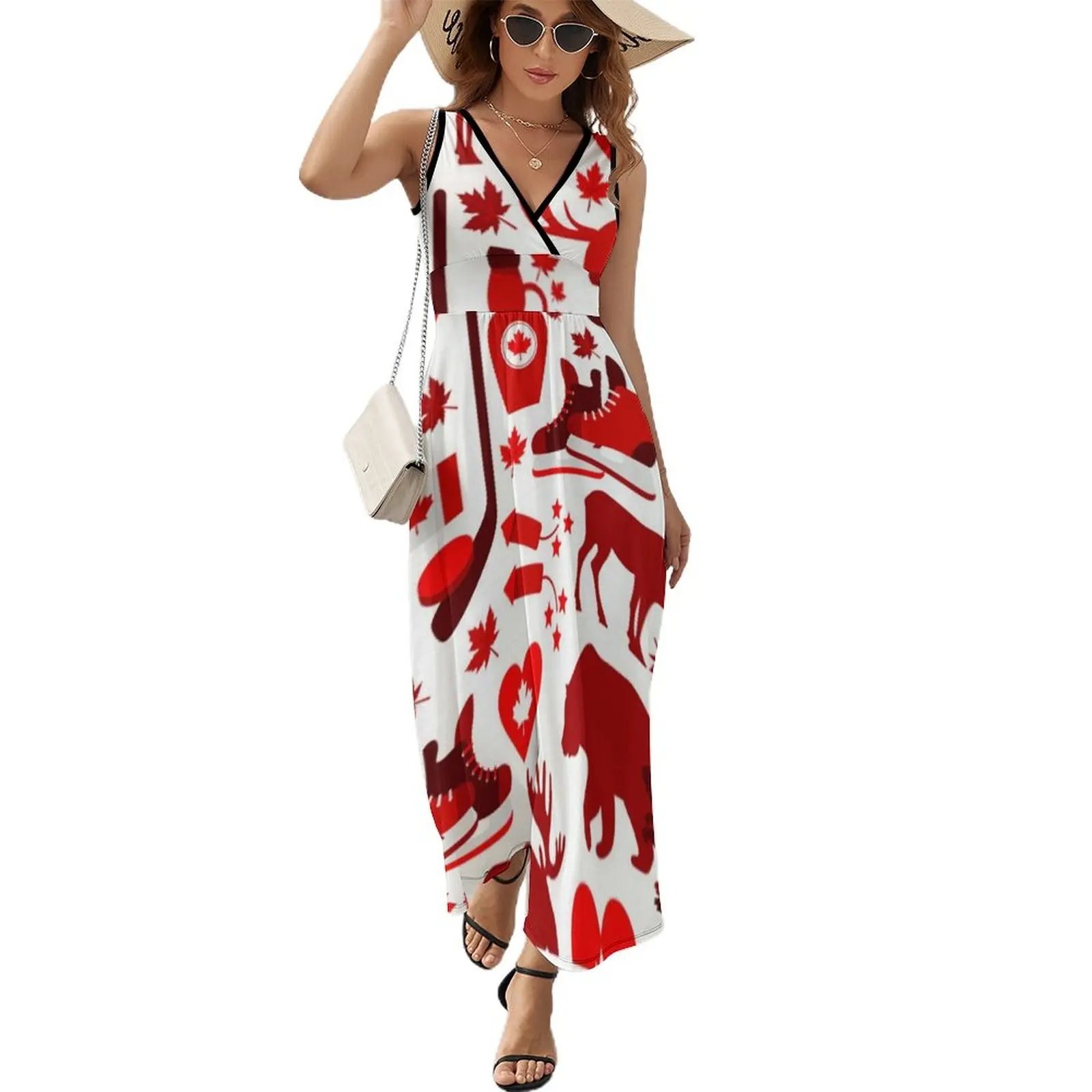 

All Things Canada Pattern Sleeveless Dress dresses for women 2024 luxury designer party women clothing 2024 new arrivals