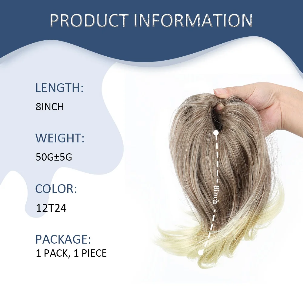Synthetic Scrunchie Ponytail Hair Extension Flip Out Short Wavy Ponytail Hairpiece Elastic Hair Band Pony Tail for Ladies Daily