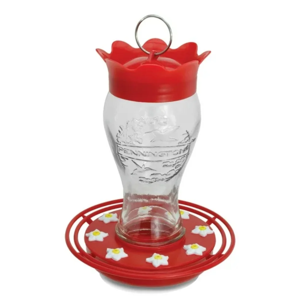 

Red Glass Hummingbird Bird Feeder, 28 oz. Capacity, 2 Pack