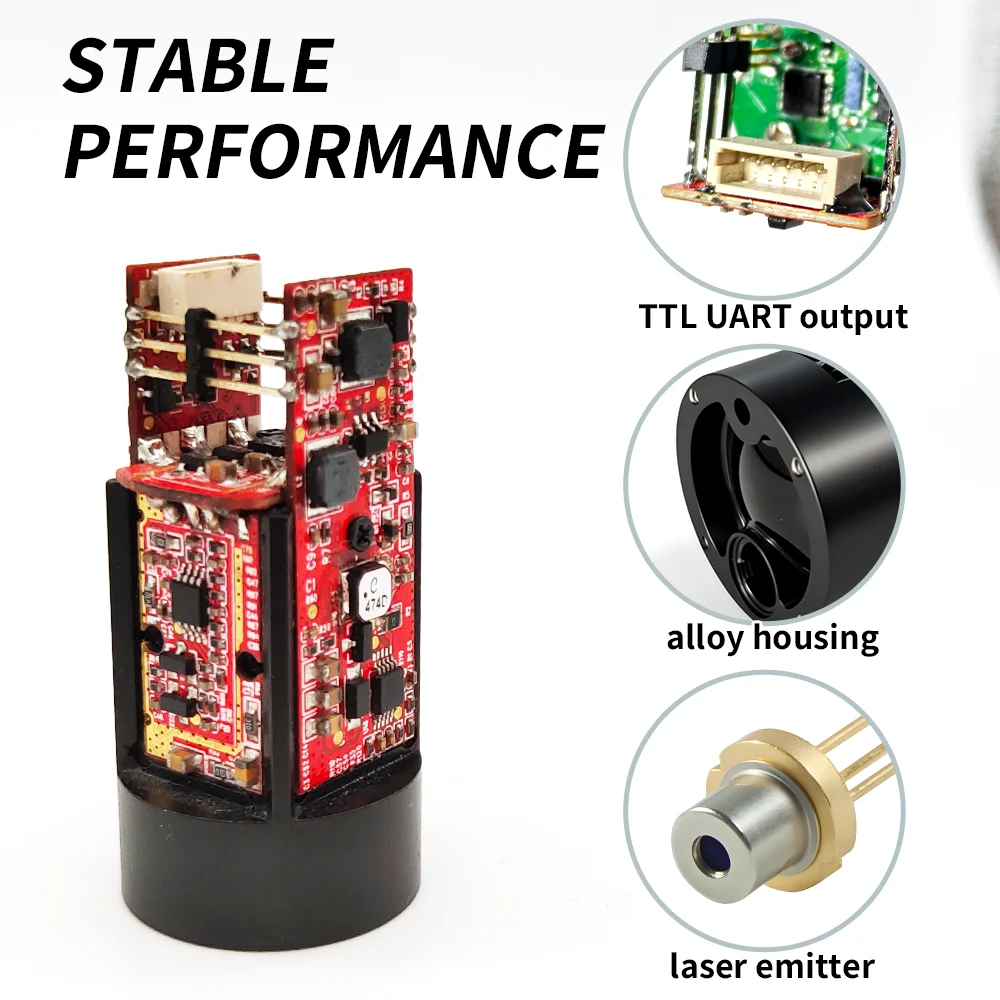 Industrial 1500m RS232 TTL Mini OEM Laser Rangefinder Module With IP67 Rating And Metal Construction