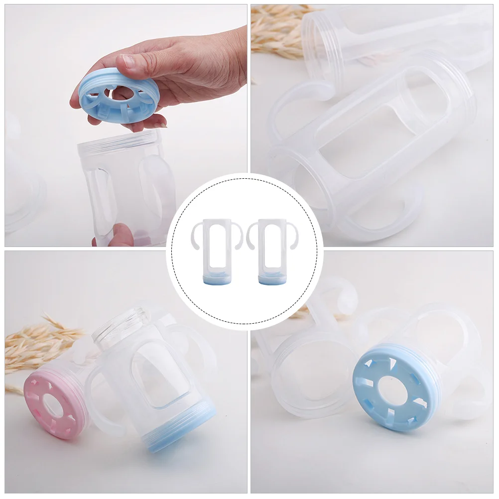 

2 Pcs Wide Mouth Silicone Bottle Cover Protective Sleeve Heat Resistant Anti Scald Baby Bottle Safe Gripping Tactile