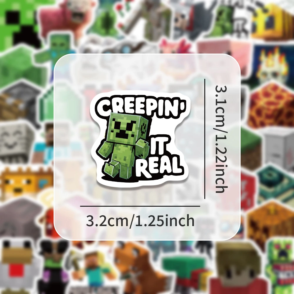 100PCS Popular Open World Games Graffiti Stickers Pixel Art Style DIY Toys for Phone Bottle Travel Bag Decals Creative Gifts