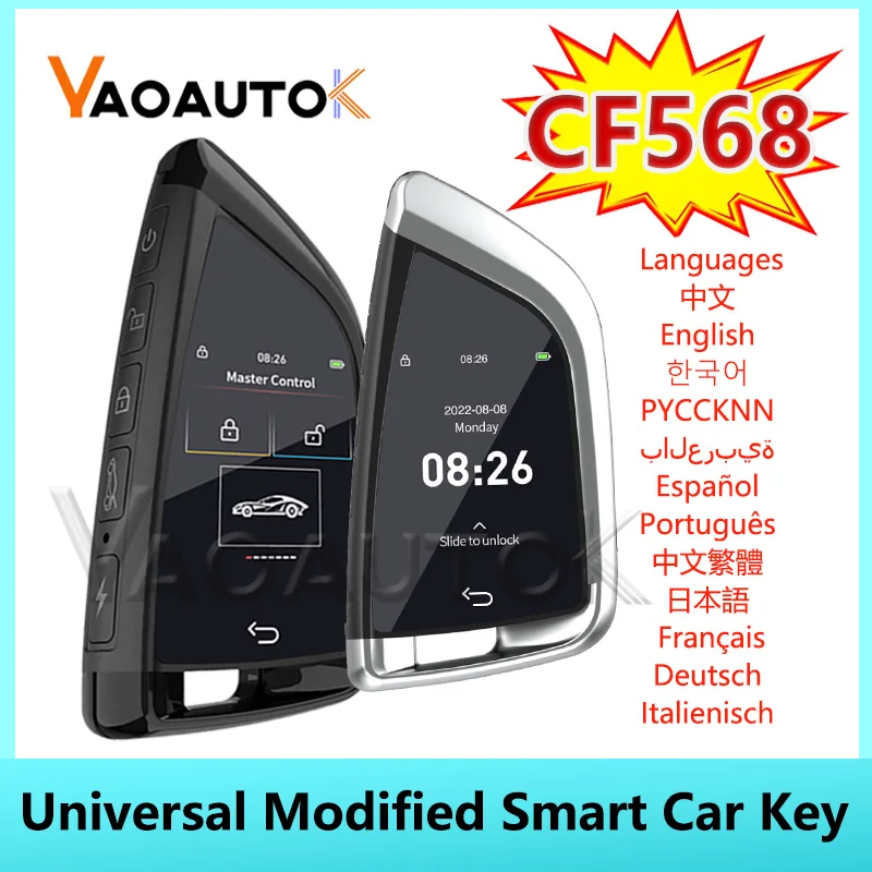 CF568 Universal screen key Display keys For BMW For Audi For VW For Toyota For Mazda For Kia smart LCD Fob Keyless Go Modified