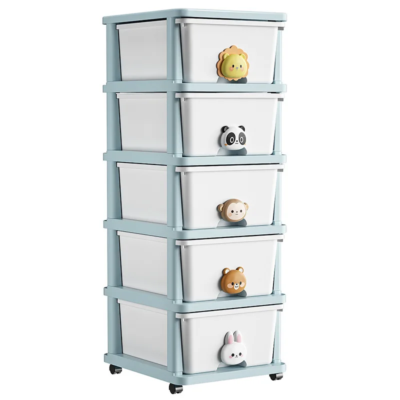 Storage Cabinet, Kids Baby Clothes Organizer, Drawer Style Multi-Layer Storage Box, Bedside Table, 4 Tier Closet Shelving Unit